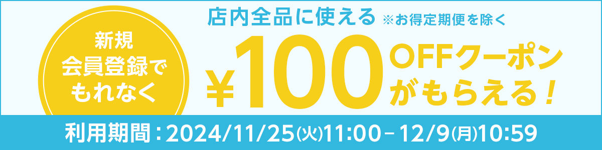 新規会員登録100円OFFクーポン